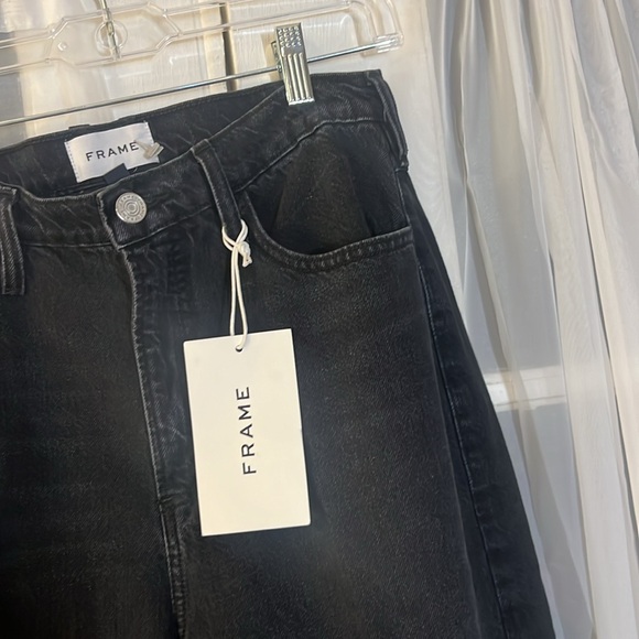 Frame Le High Wide Crop Jeans Women’s Size 28 Black - Picture 5 of 10